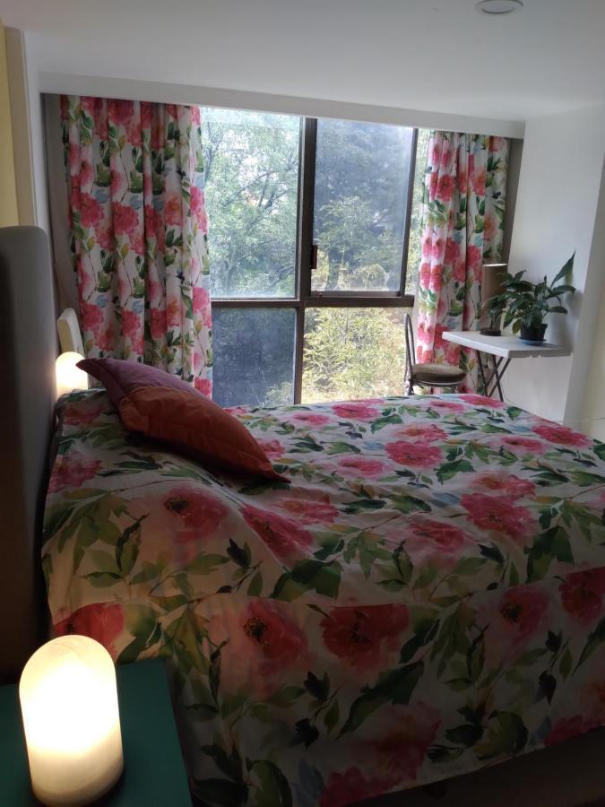 Charming Sunny Bedroom Overlooking Beautiful Amsterdam Avenue In Best Condesa Area Mexico City Exterior photo